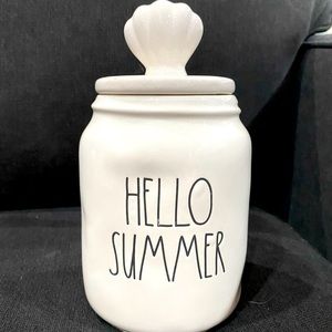 SOLD ♏️Rae Dunn Hello Summer shell top canister NWT HTF